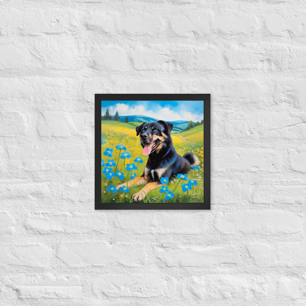 PugMug Custom Blue Framed Print