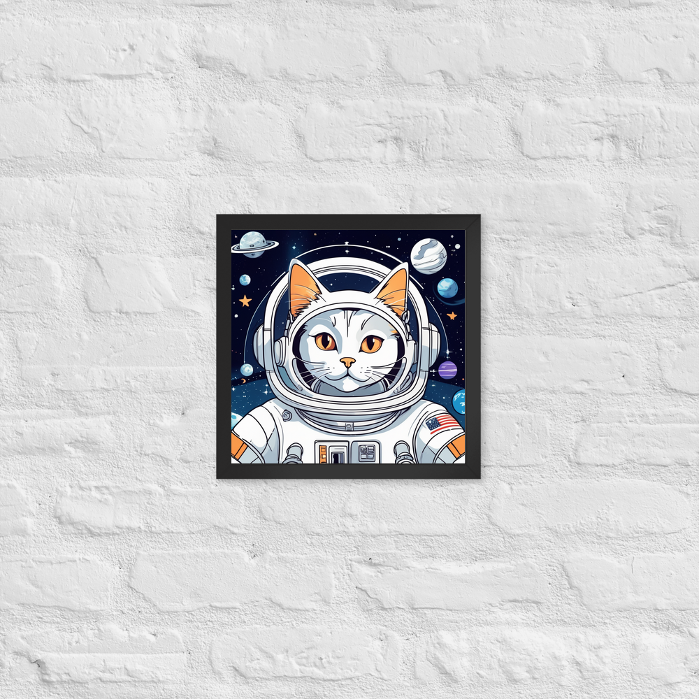 PugMug Custom White Companion Cat Framed Print