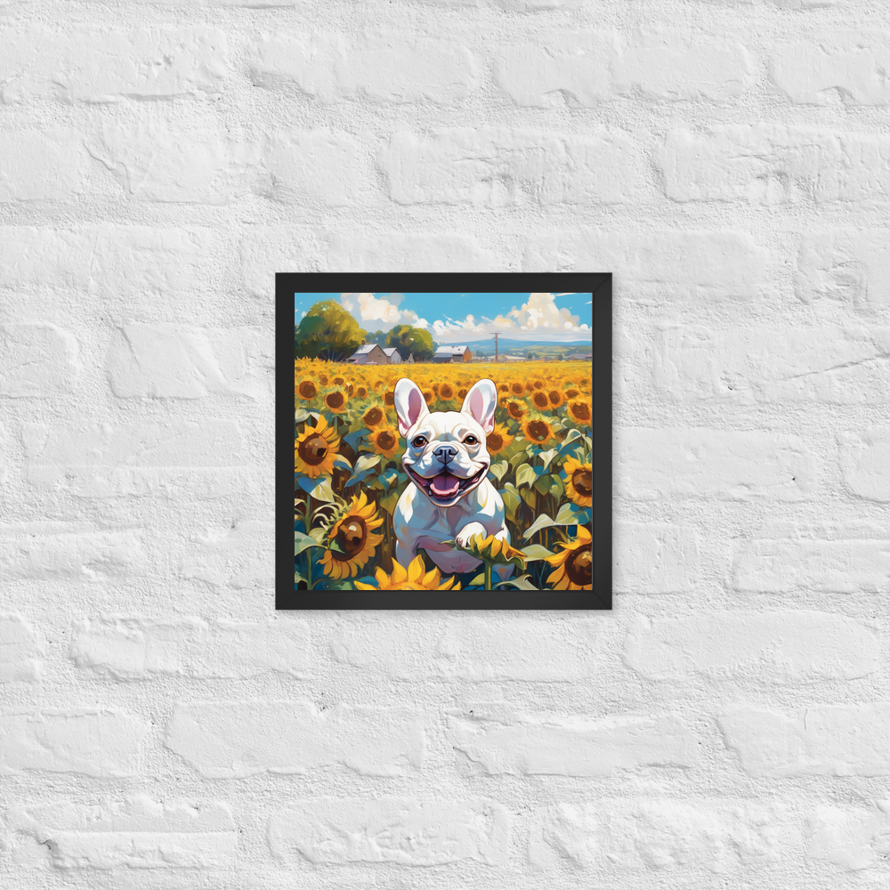 PugMug Custom White French Bulldog Framed Print