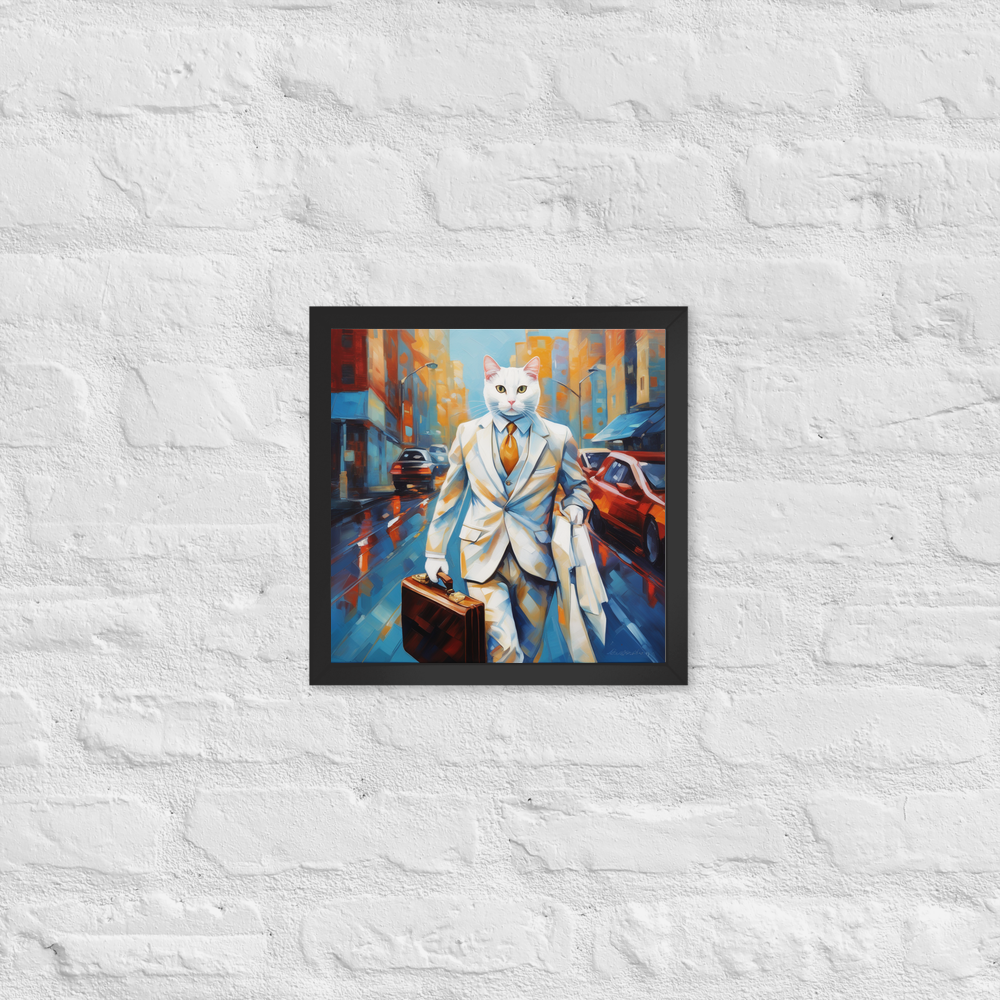 PugMug Custom White Exotic Cat Framed Print