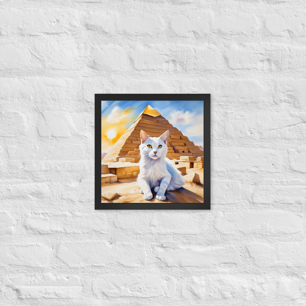 PugMug Custom White Companion Cat Framed Print