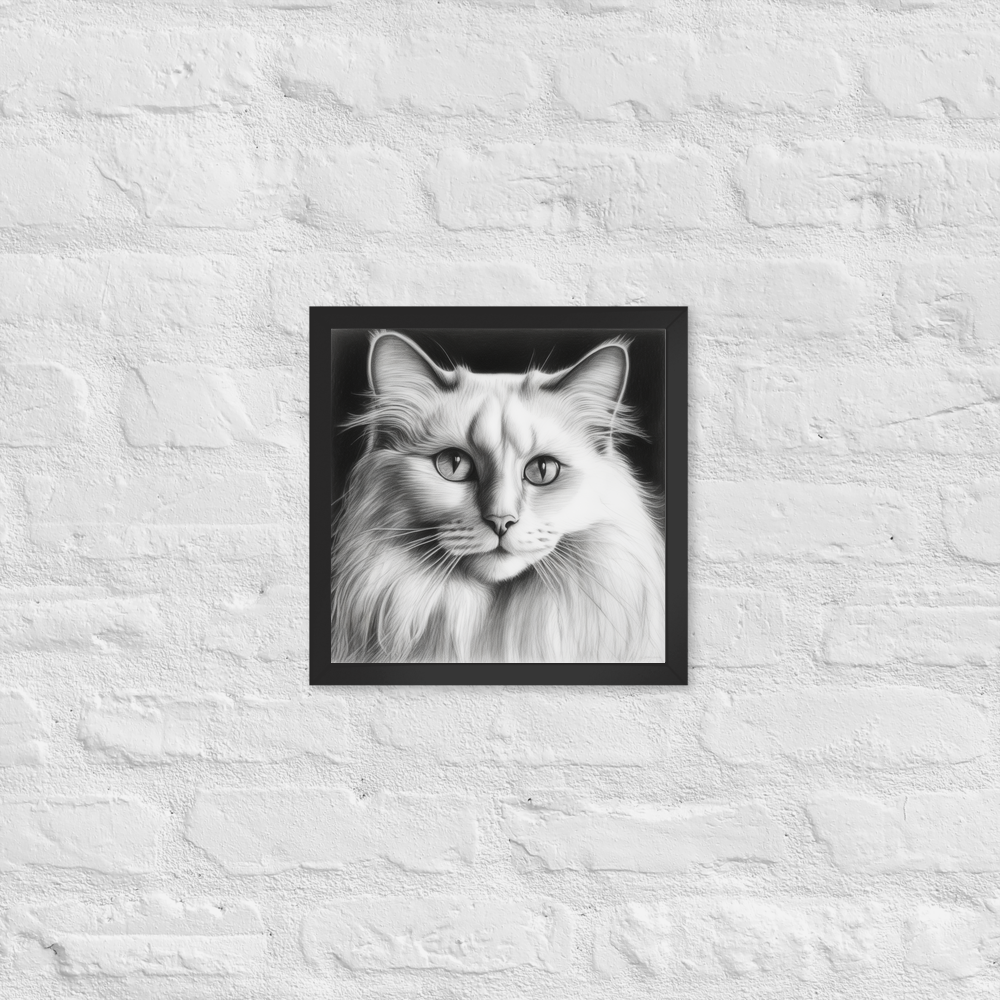 PugMug Custom White Ragdoll Cat Framed Print