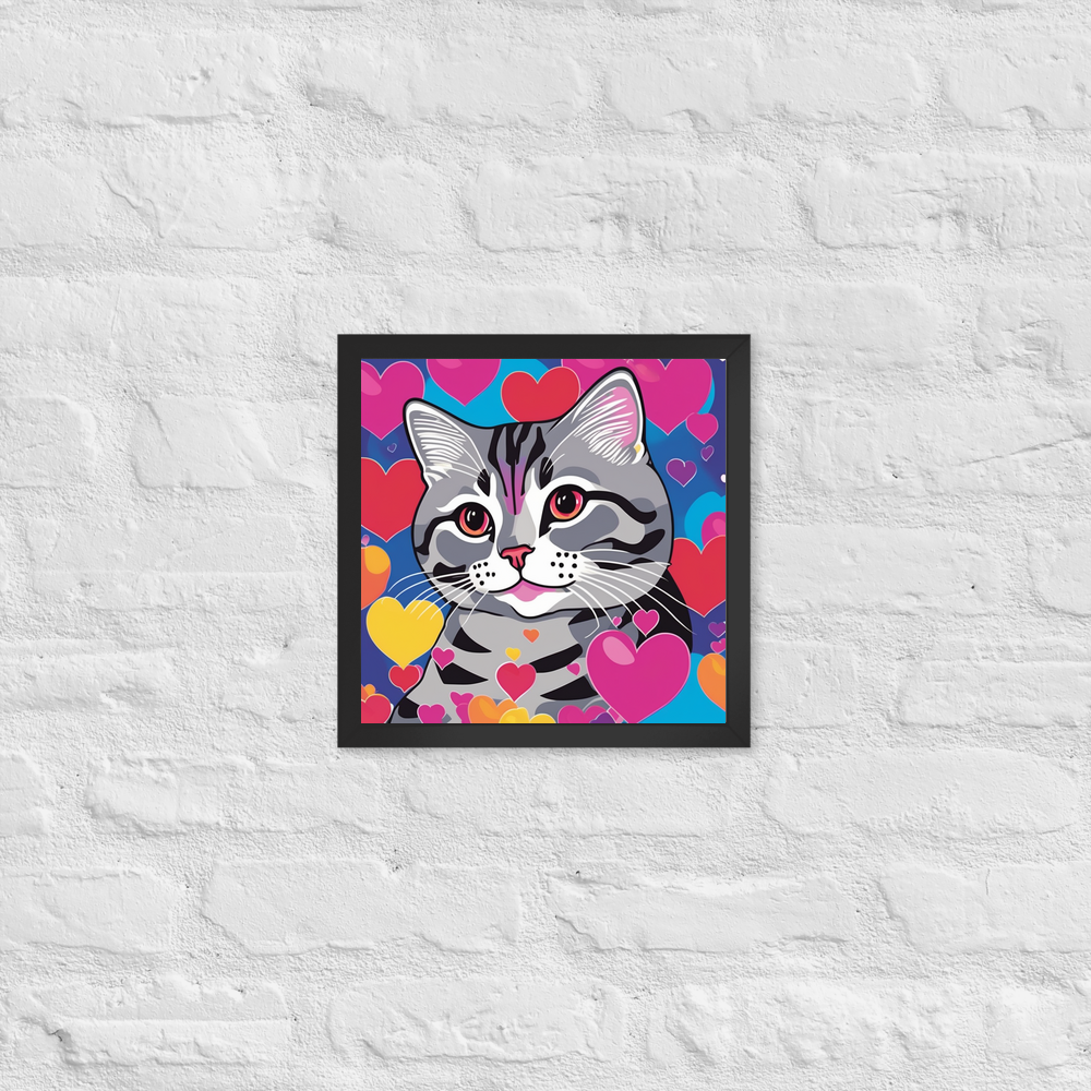 PugMug Custom Tabby British Shorthair Cat Framed Print