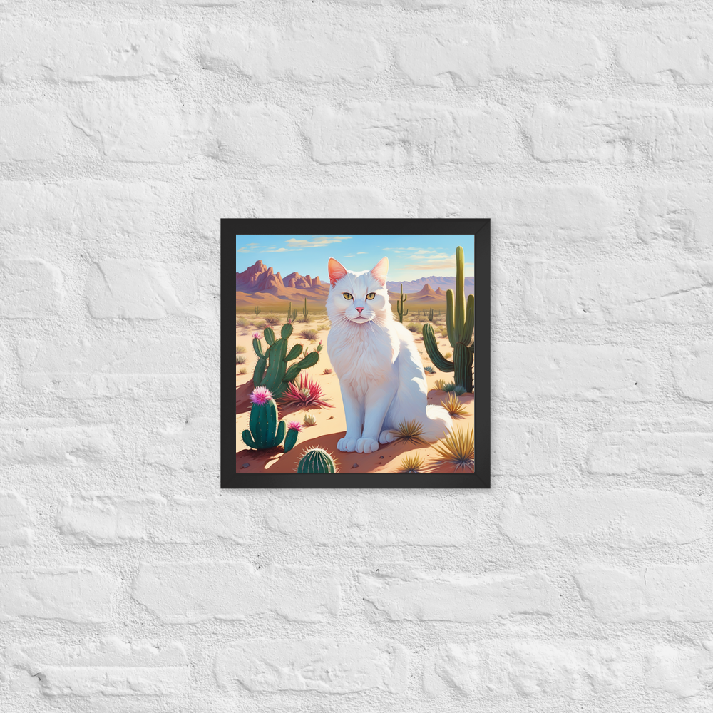PugMug Custom White Companion Cat Framed Print