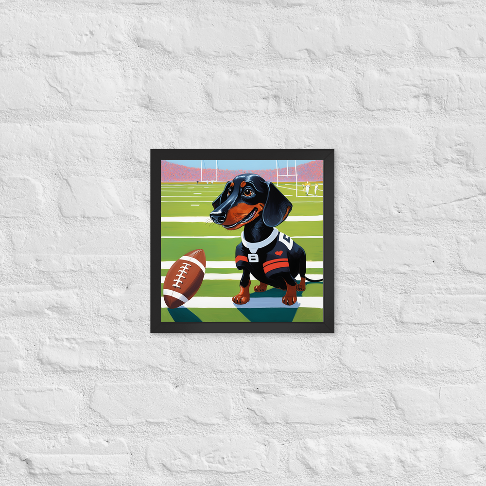 PugMug Custom Black Dachshund Framed Print