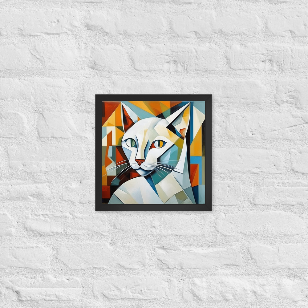 PugMug Custom White Companion Cat Framed Print
