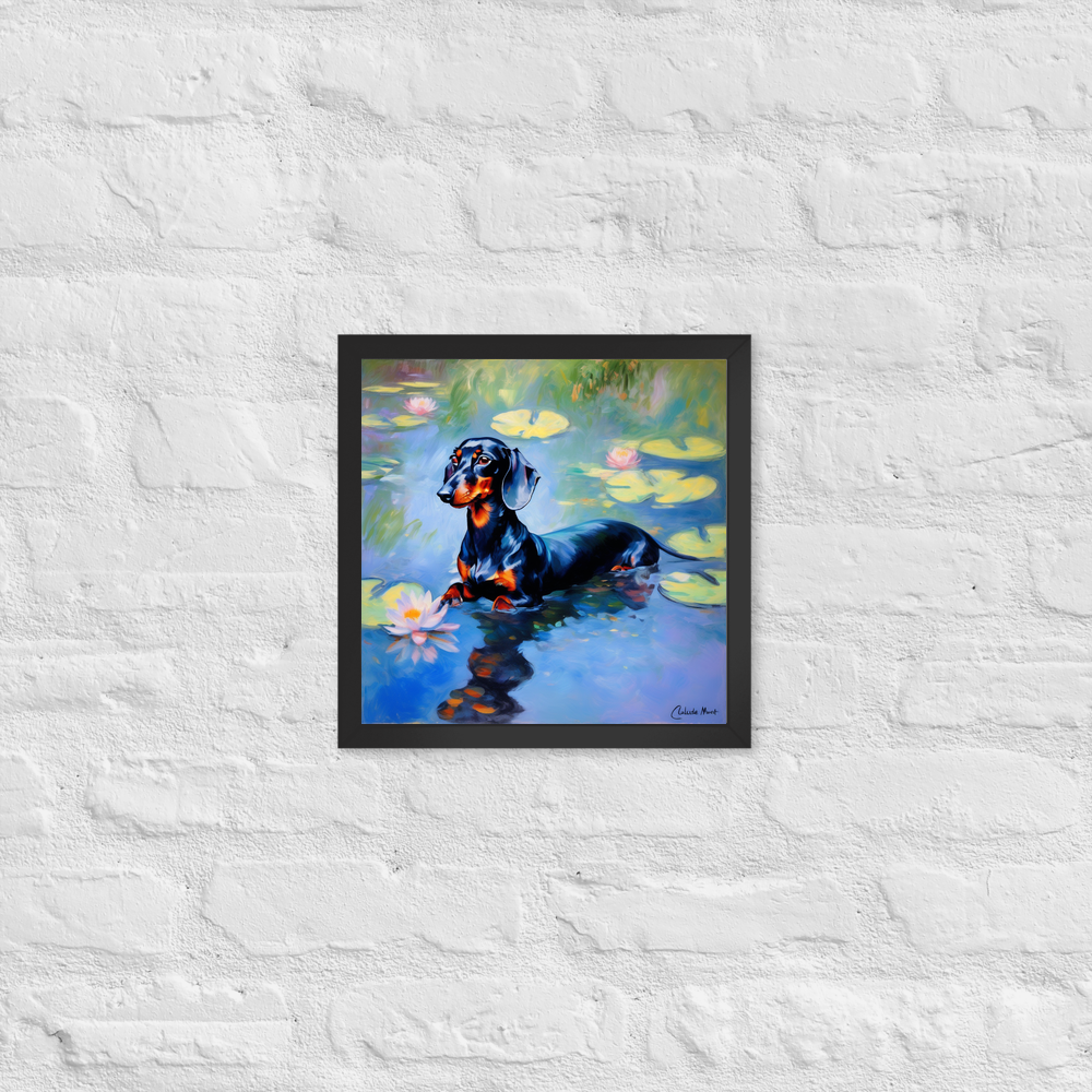 PugMug Custom Black Dachshund Framed Print