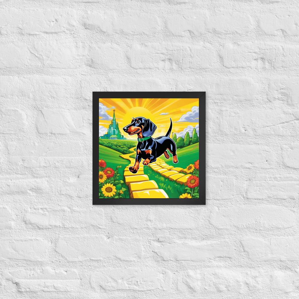 PugMug Custom Black Dachshund Framed Print