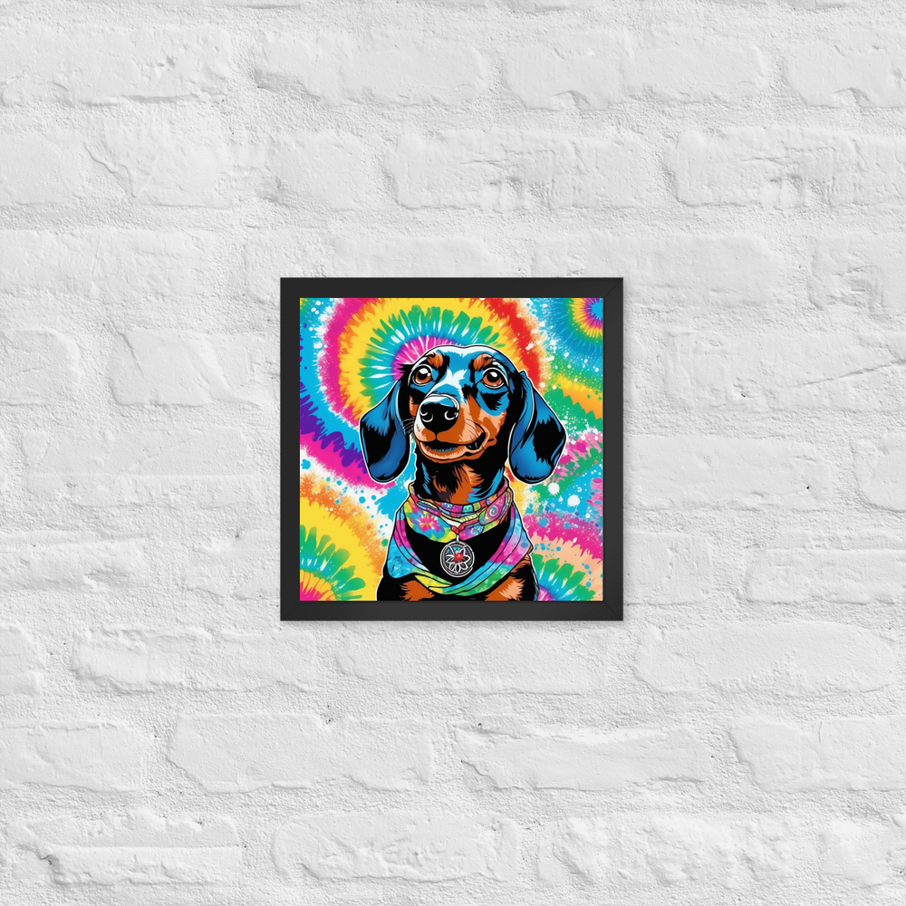 PugMug Custom Black Dachshund Framed Print