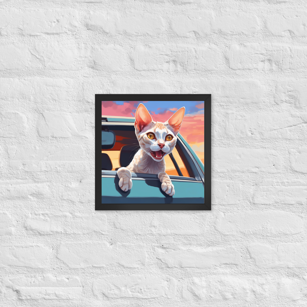 PugMug Custom Tabby Devon Rex Cat Framed Print