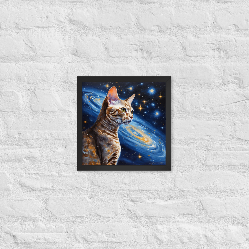 PugMug Custom Tabby Devon Rex Cat Framed Print