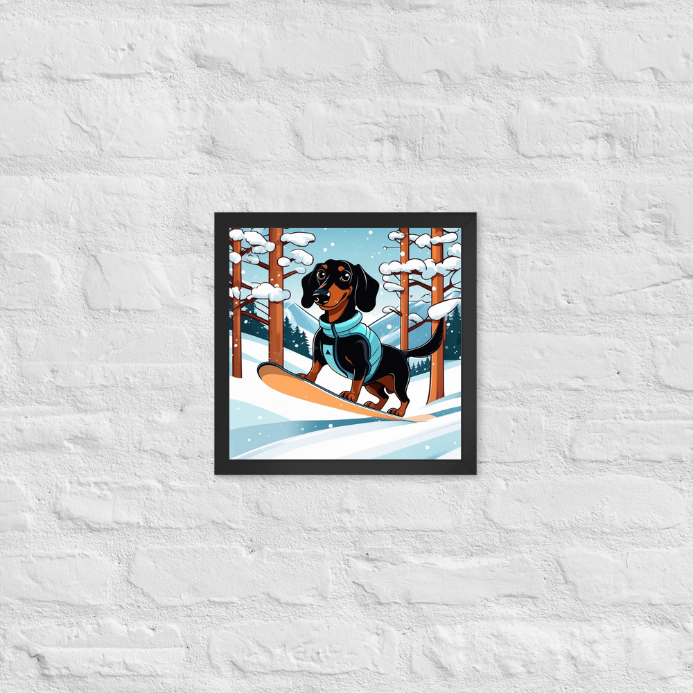 PugMug Custom Black Dachshund Framed Print