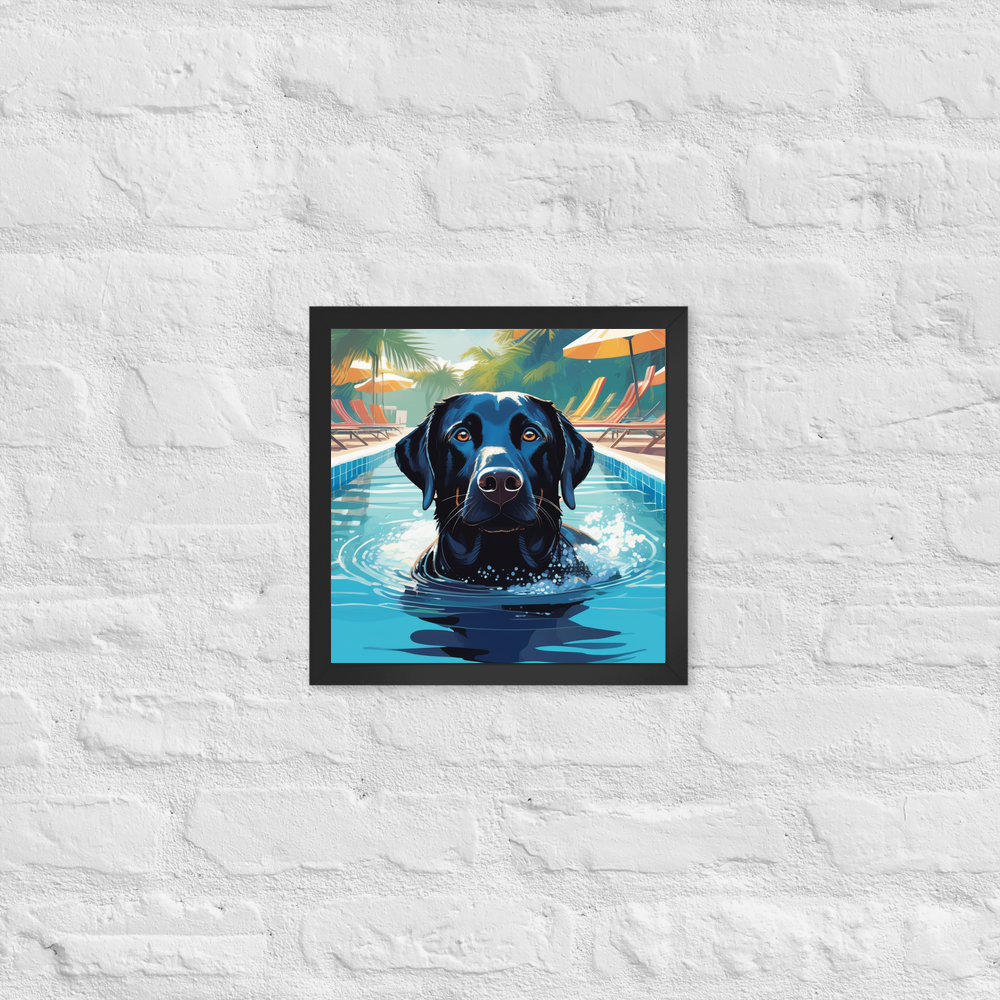 PugMug Custom Black Labrador Retriever Framed Print