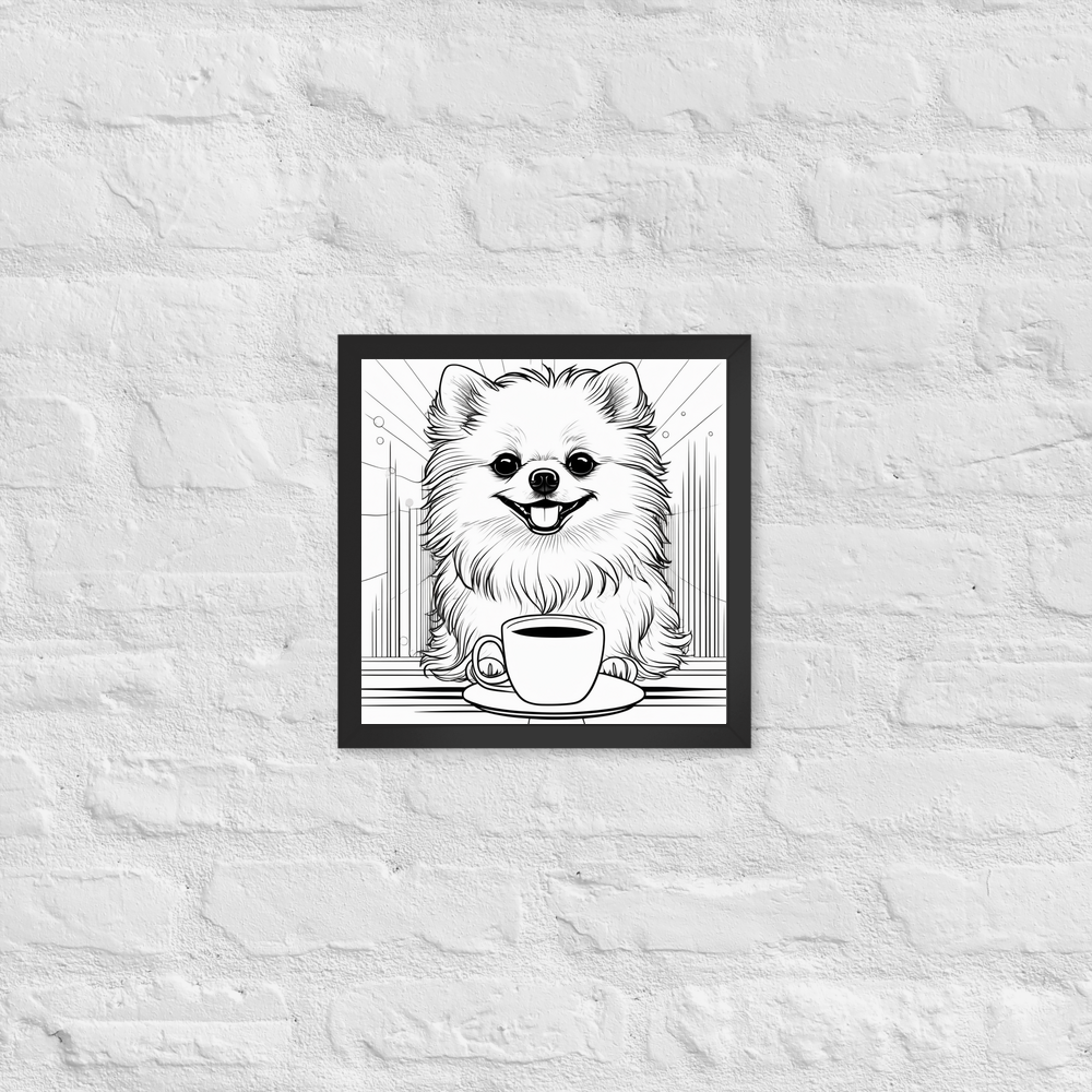PugMug Custom White Pomeranian Framed Print