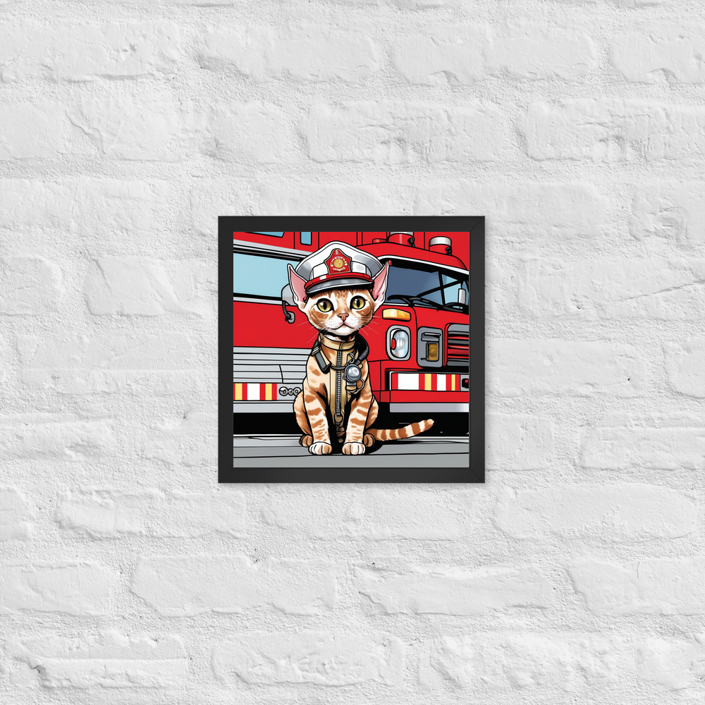 PugMug Custom Tabby Devon Rex Cat Framed Print