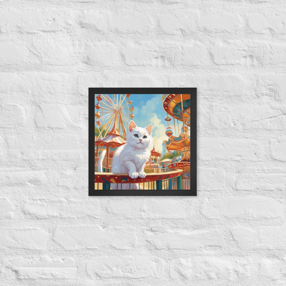 PugMug Custom White Companion Cat Framed Print