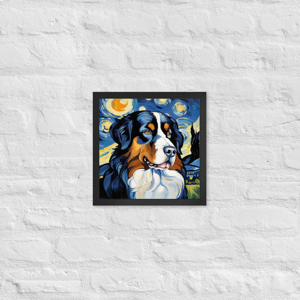 PugMug Custom Bernese Mountain Dog Framed Print