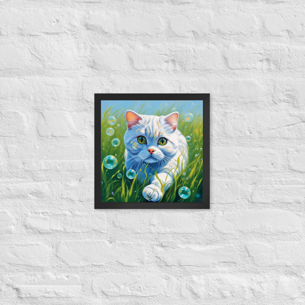 PugMug Custom White Scottish Fold Cat Framed Print