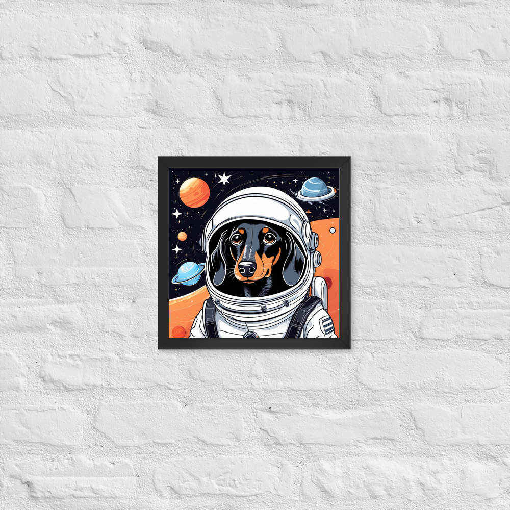 PugMug Custom Black Dachshund Framed Print