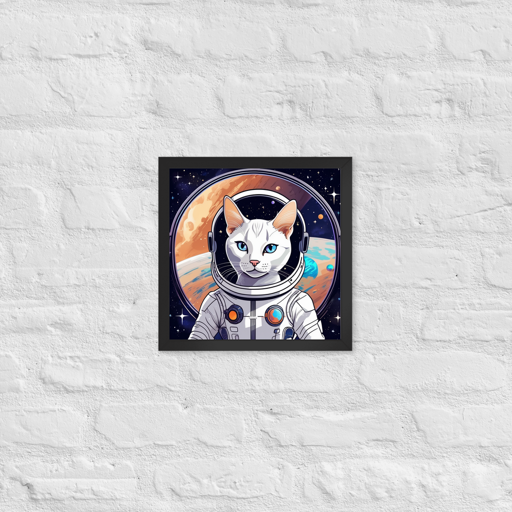 PugMug Custom White Abyssinian Cat Framed Print