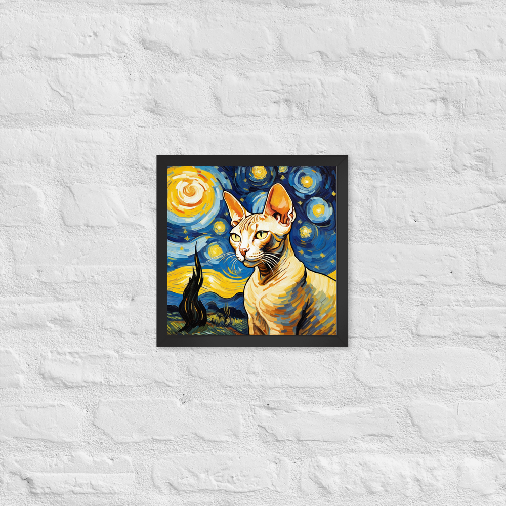 PugMug Custom Tabby Sphynx Cat Framed Print