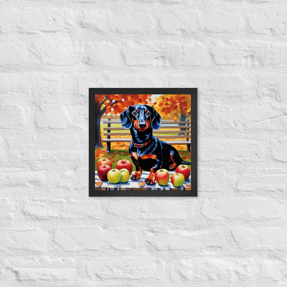 PugMug Custom Black Dachshund Framed Print