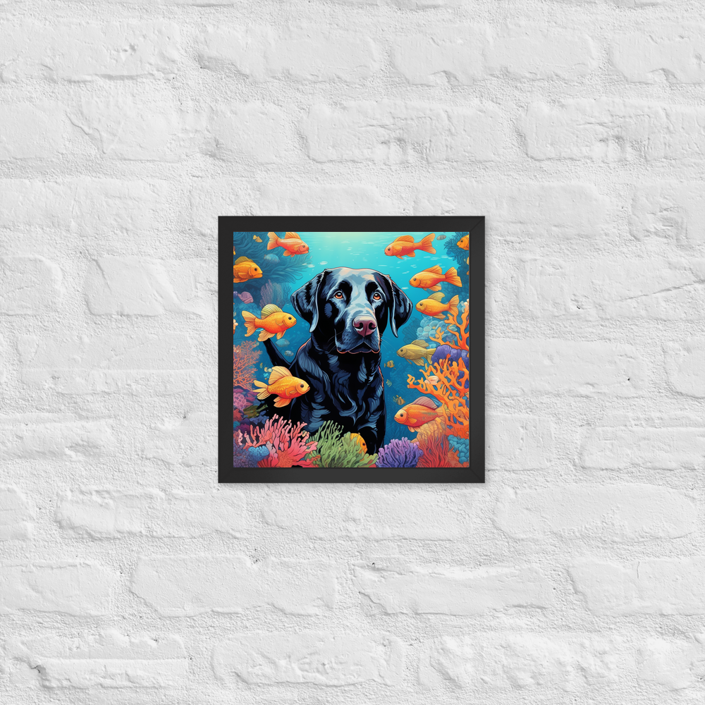 PugMug Custom Black Labrador Retriever Framed Print