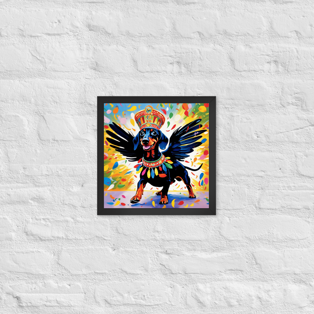 PugMug Custom Black Dachshund Framed Print