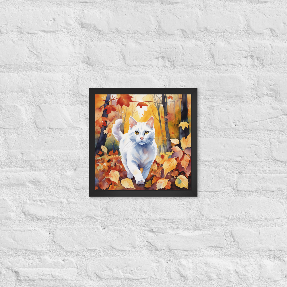 PugMug Custom White Companion Cat Framed Print