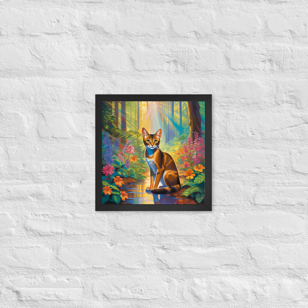 PugMug Custom Tabby Abyssinian Cat Framed Print