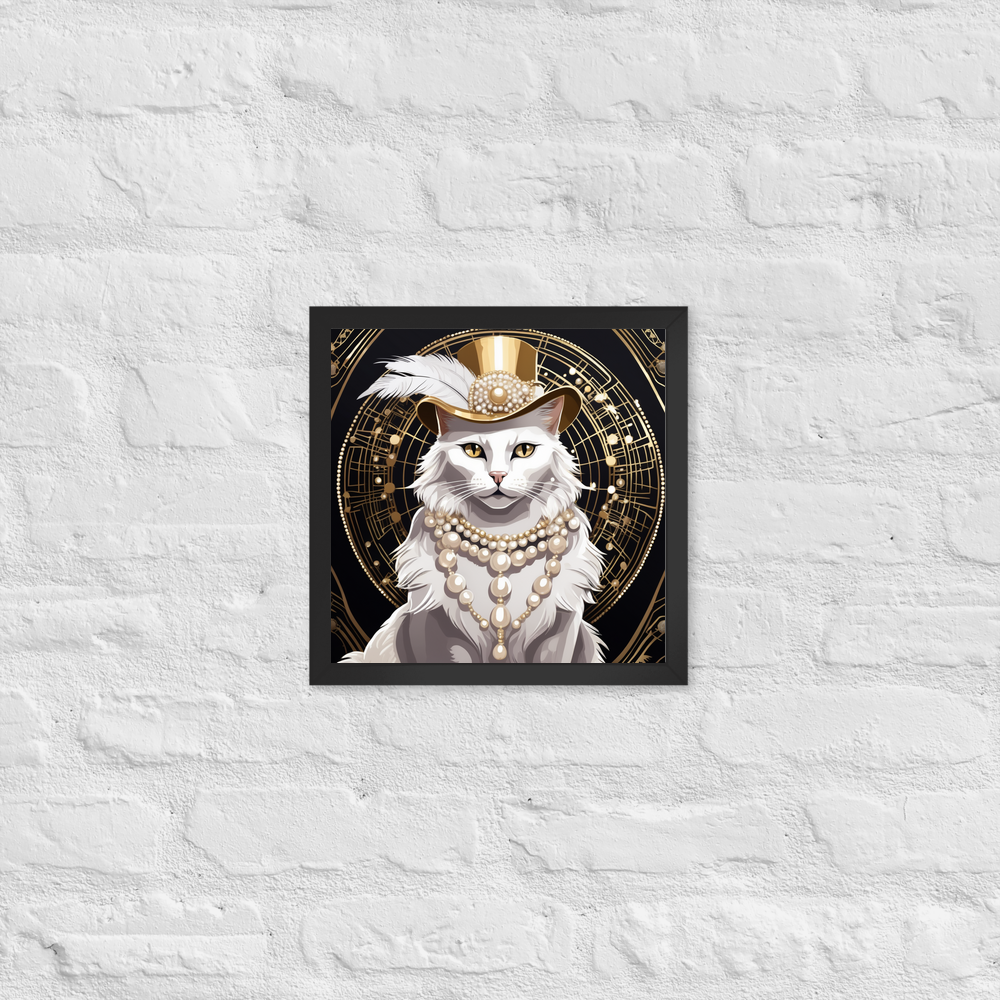 PugMug Custom White Companion Cat Framed Print