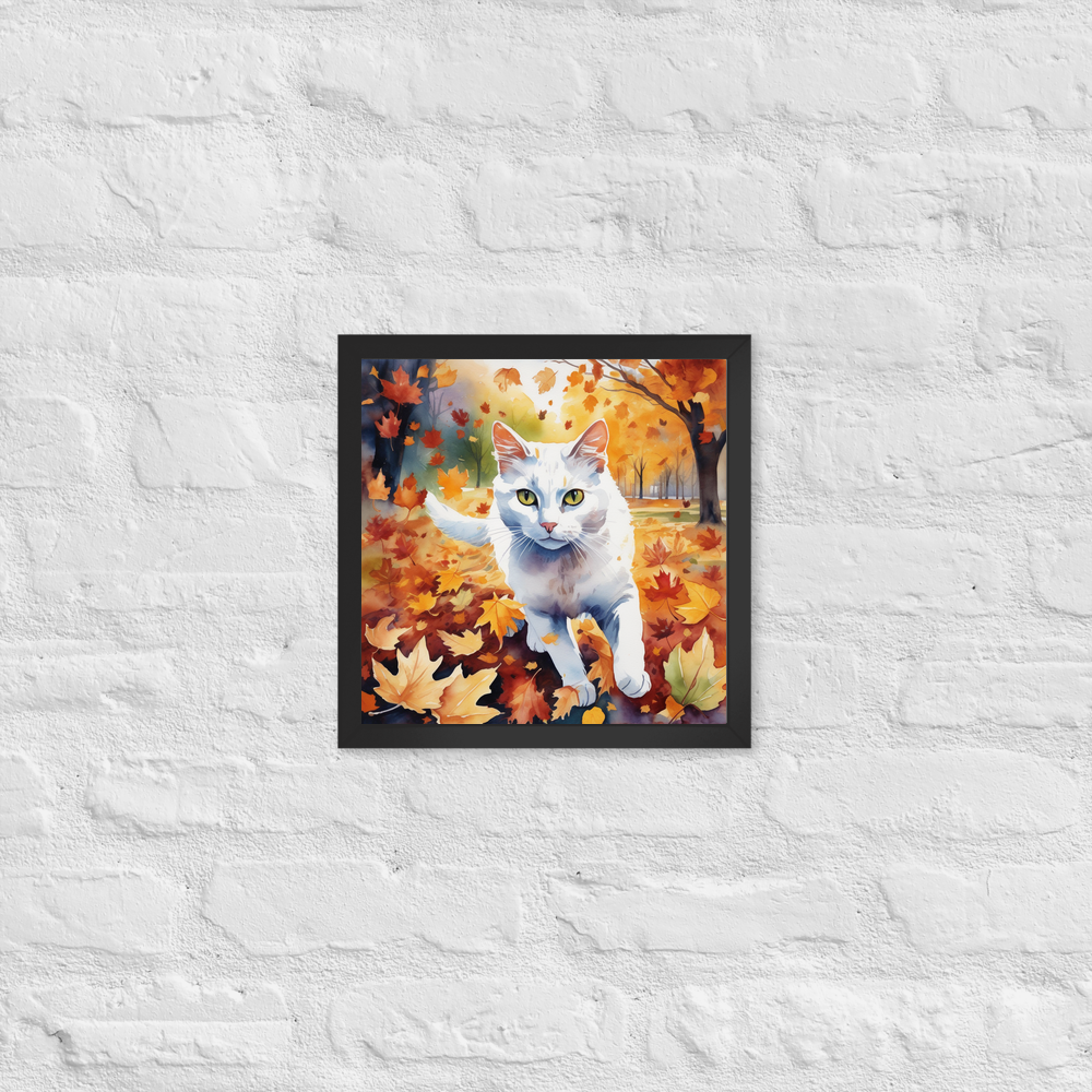 PugMug Custom White Companion Cat Framed Print
