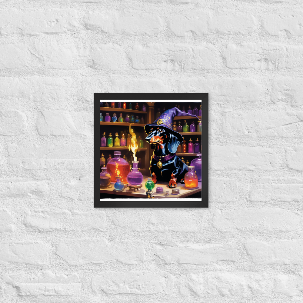 PugMug Custom Black Dachshund Framed Print