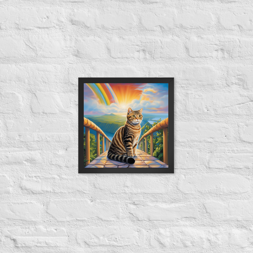 PugMug Custom Tabby Scottish Fold Cat Framed Print
