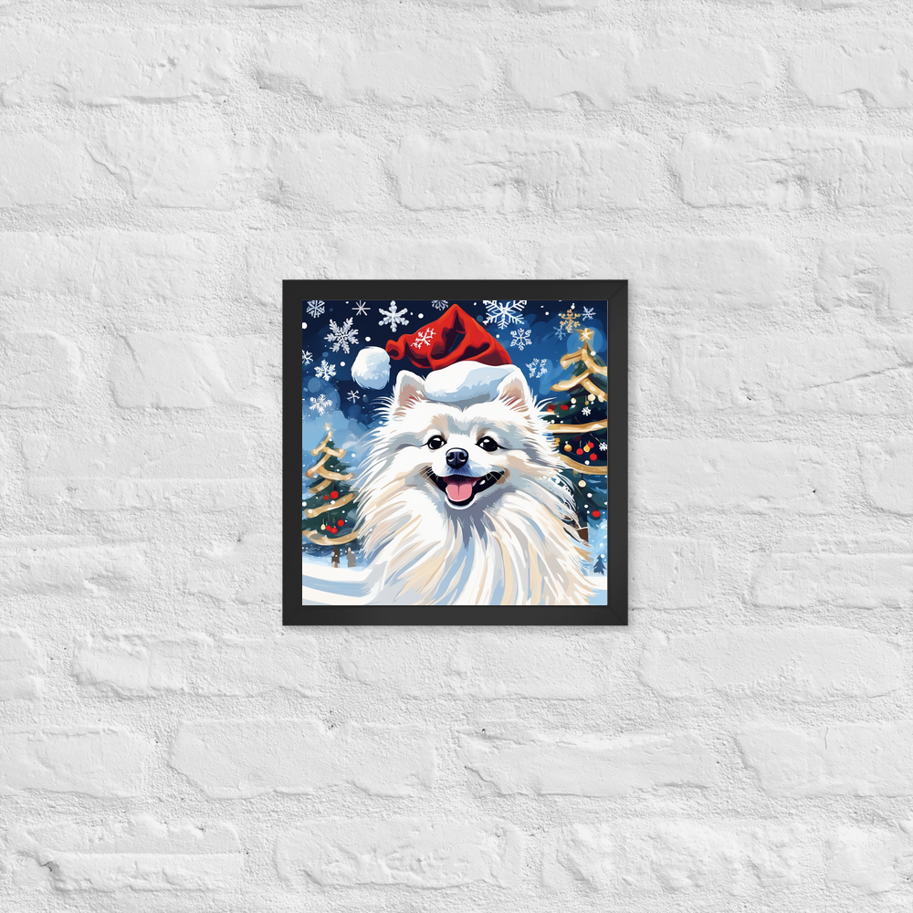 PugMug Custom White Pomeranian Framed Print