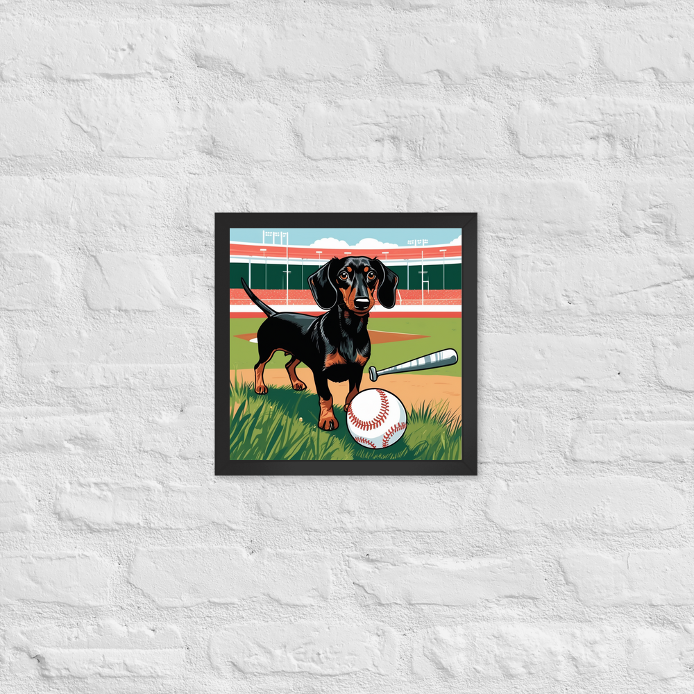 PugMug Custom Black Dachshund Framed Print