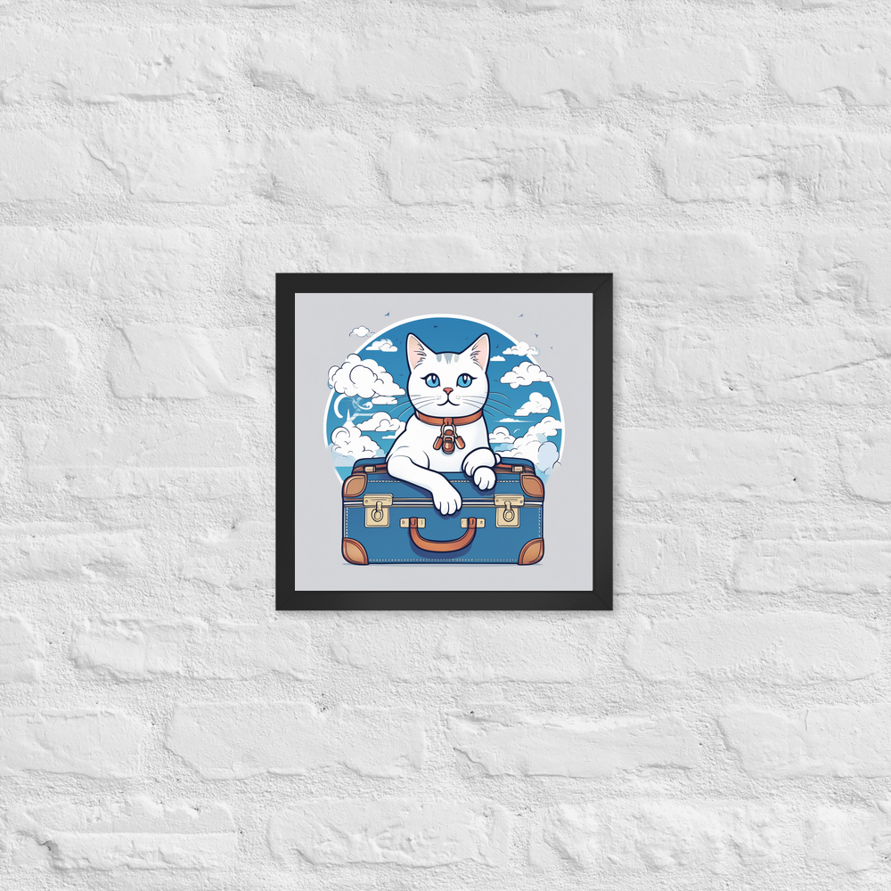 PugMug Custom White Companion Cat Framed Print
