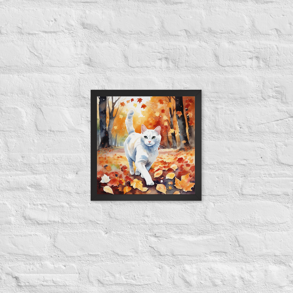 PugMug Custom White Companion Cat Framed Print