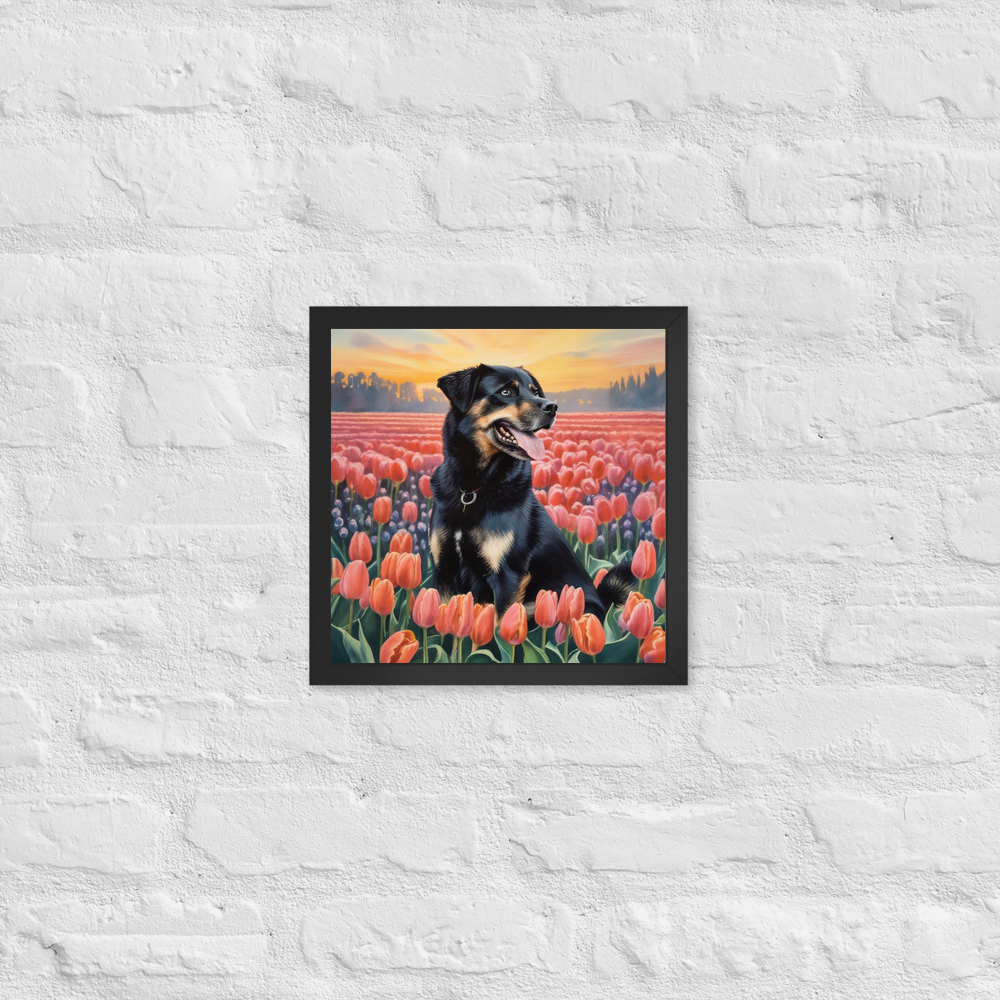 PugMug Custom Blue Framed Print