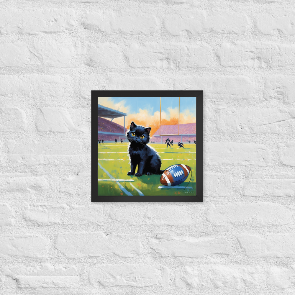 PugMug Custom Black Scottish Fold Cat Framed Print