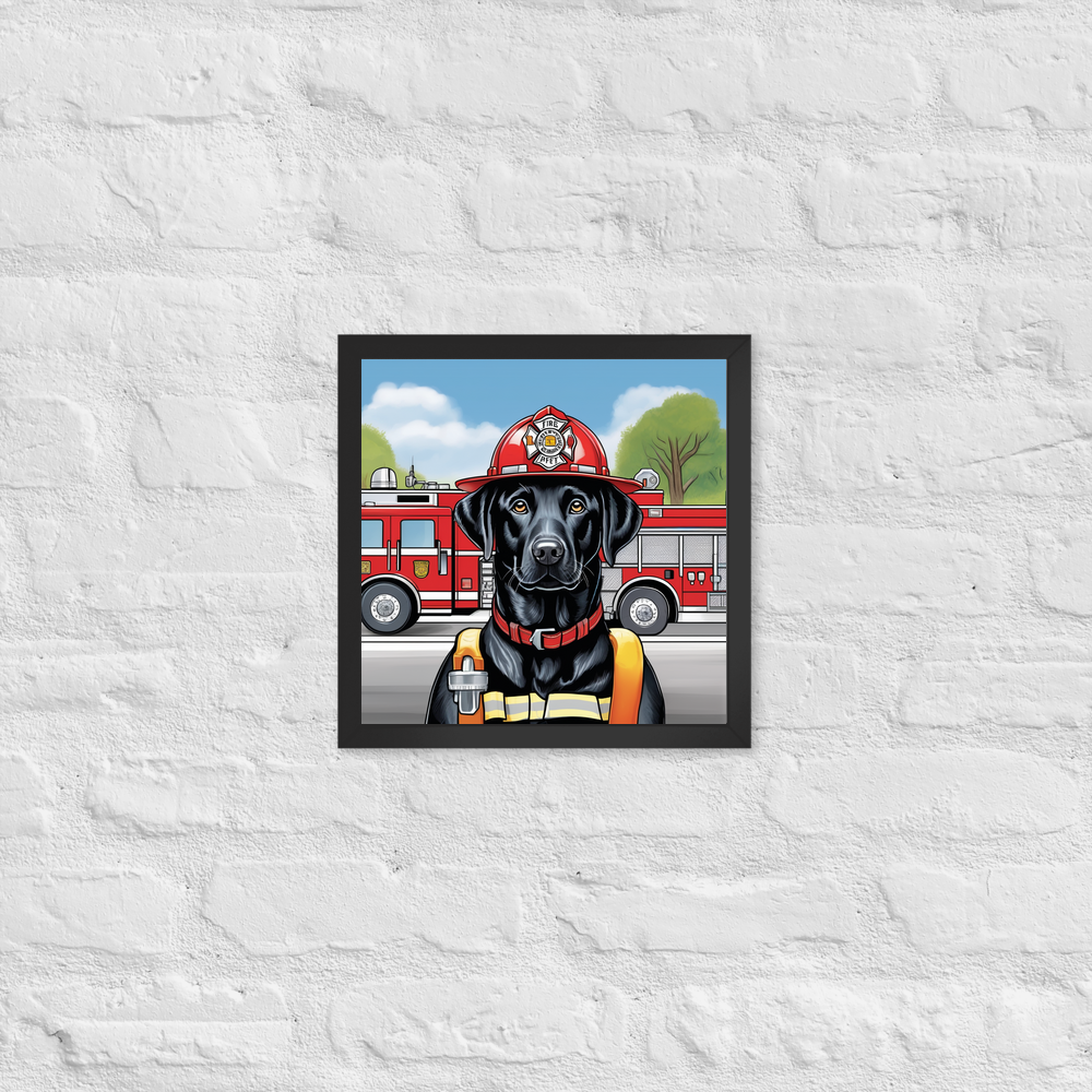 PugMug Custom Black Labrador Retriever Framed Print