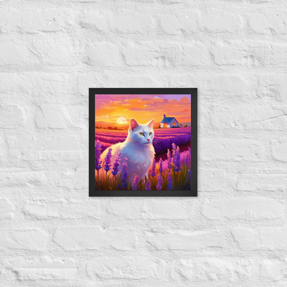 PugMug Custom White Companion Cat Framed Print