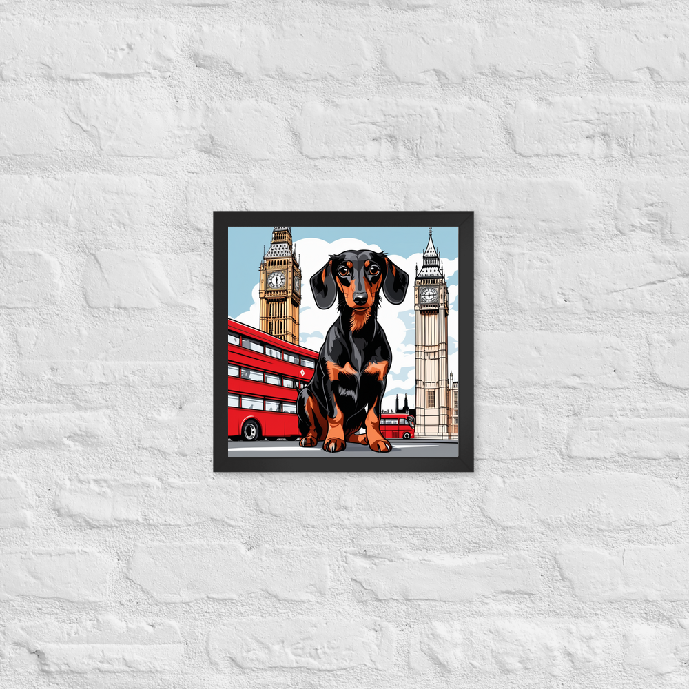 PugMug Custom Black Dachshund Framed Print