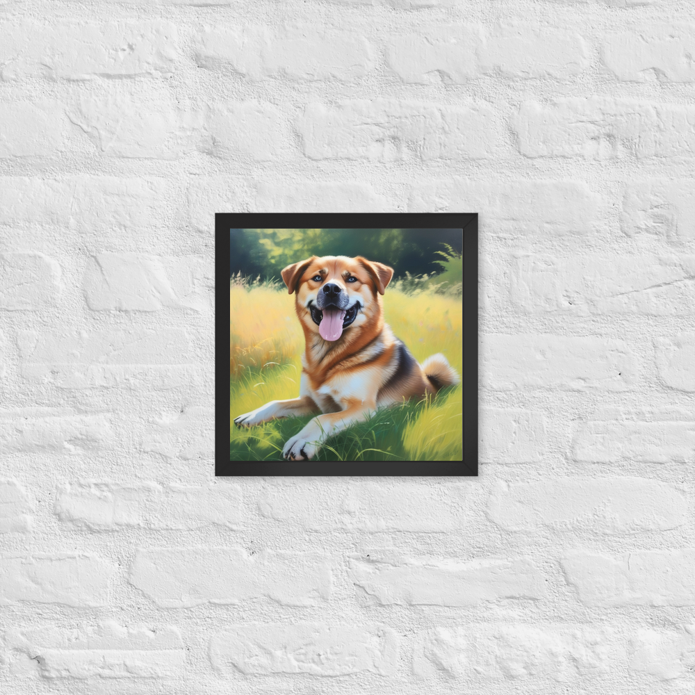 PugMug Custom Blue Framed Print