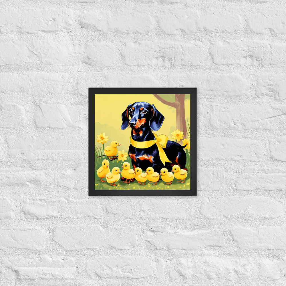 PugMug Custom Black Dachshund Framed Print