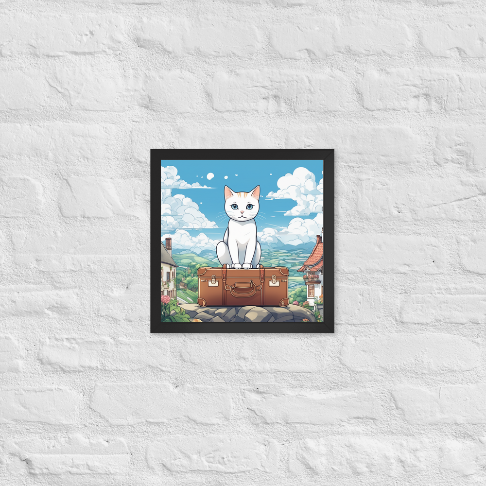 PugMug Custom White Companion Cat Framed Print
