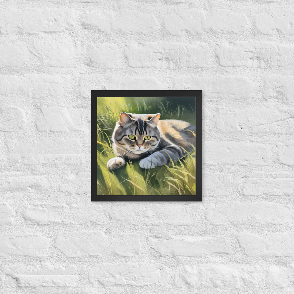 PugMug Custom Tabby Scottish Fold Cat Framed Print