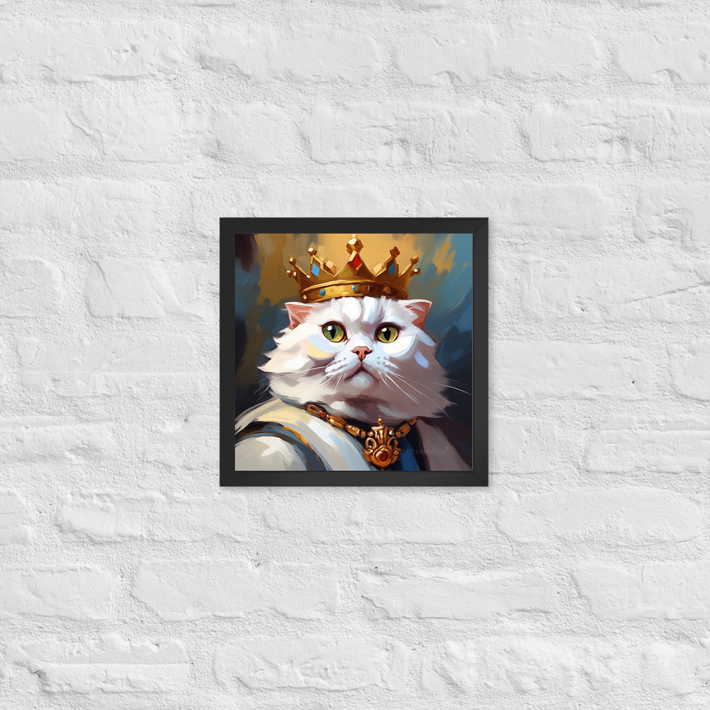 PugMug Custom White Scottish Fold Cat Framed Print