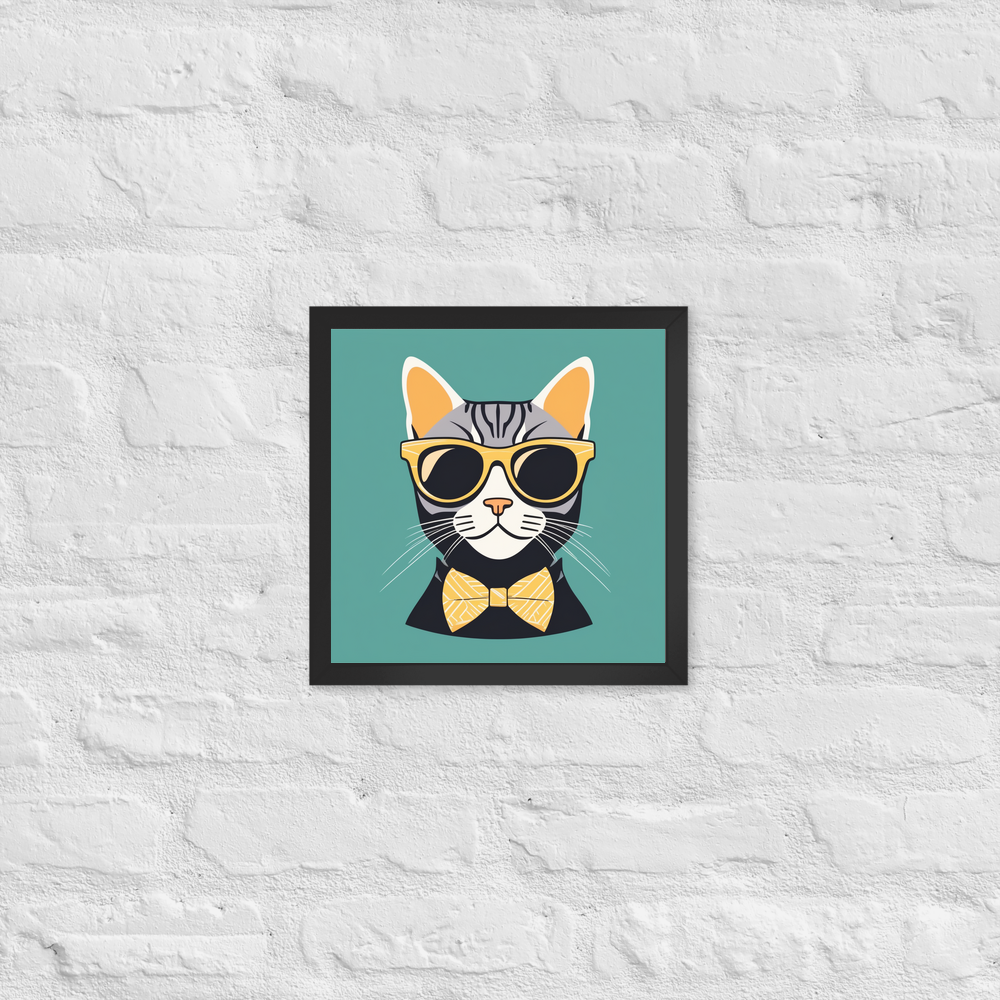 PugMug Custom Tabby American Shorthair Cat Framed Print