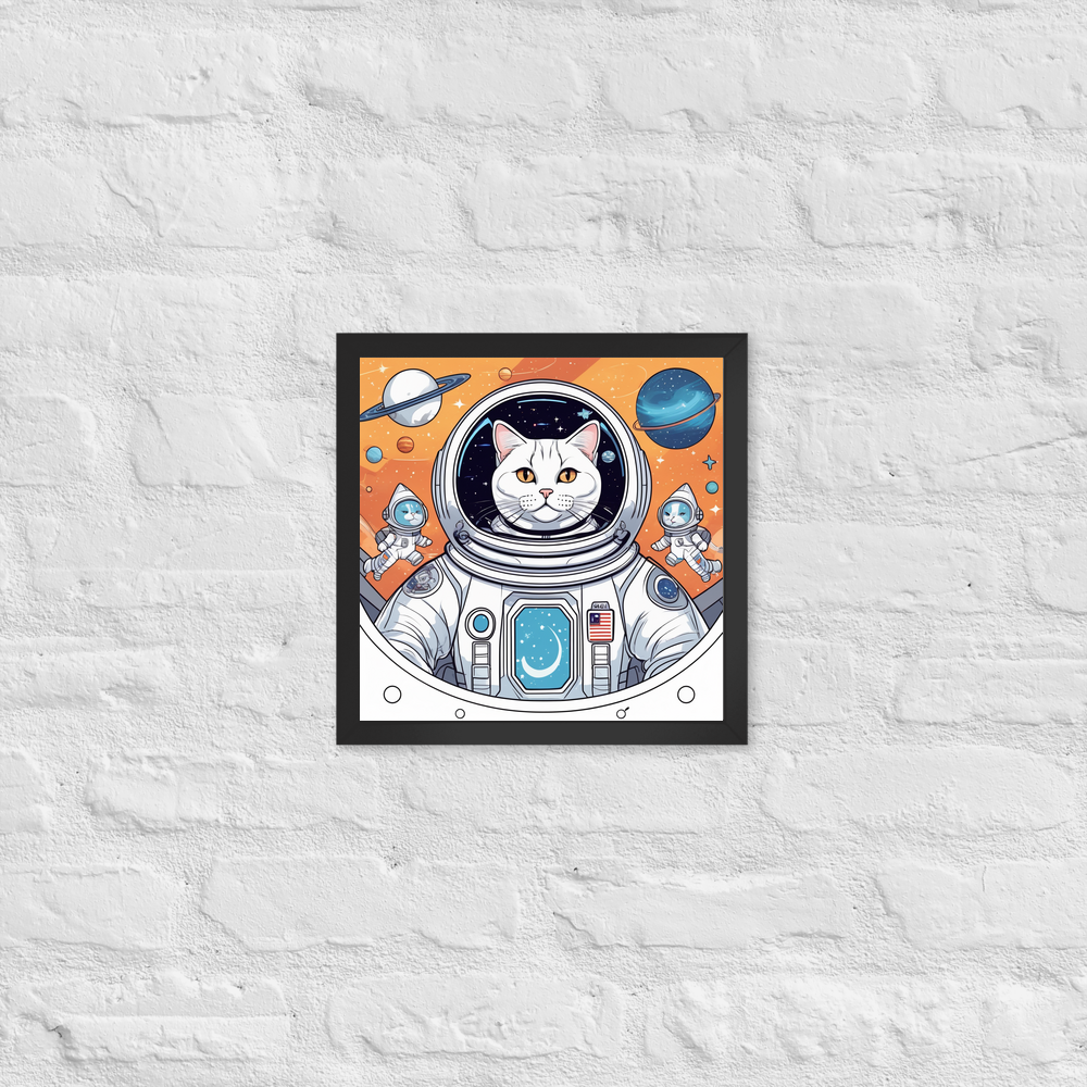 PugMug Custom White British Shorthair Cat Framed Print